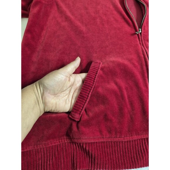 Lauren Ralph Lauren Women's Hoodie Size 2X Velour Full Zip Red (28) - Picture 5 of 9